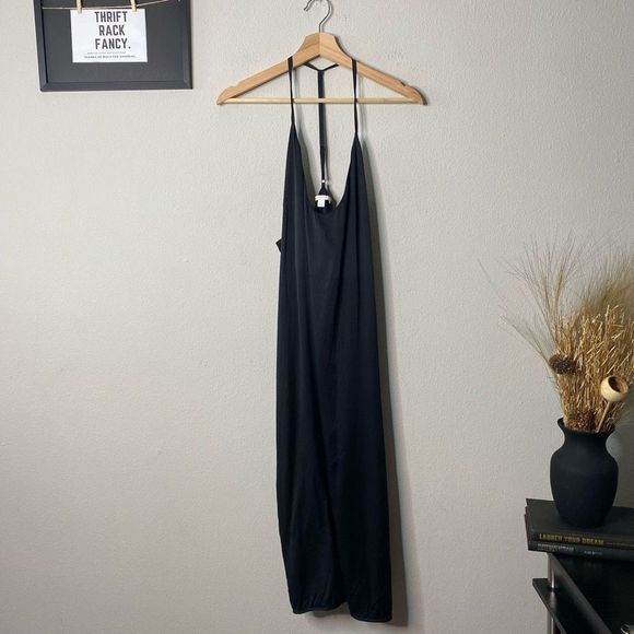 Lunya Washable Silk Slip Dress Black Size L - Picture 2 of 8